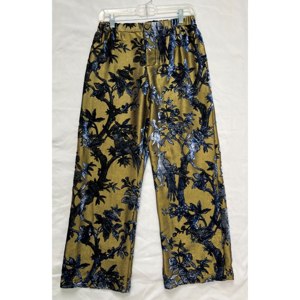 F.R.S For Restless Sleepers Pants Women’s Medium Armonia Luxury Gold Blue Bird